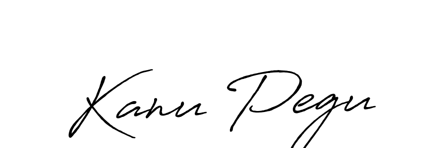 Make a beautiful signature design for name Kanu Pegu. With this signature (Antro_Vectra_Bolder) style, you can create a handwritten signature for free. Kanu Pegu signature style 7 images and pictures png